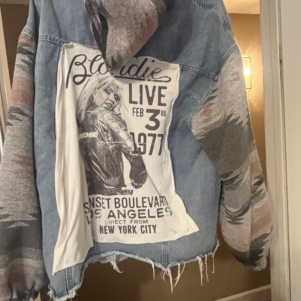 Upcycled Blondie Jean jacket size 2xL